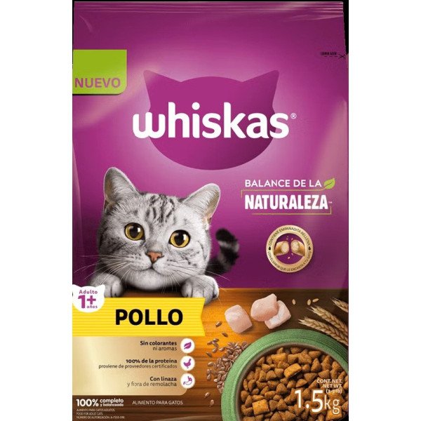 WHISKAS ADULTO BALANCE NATURAL POLLO