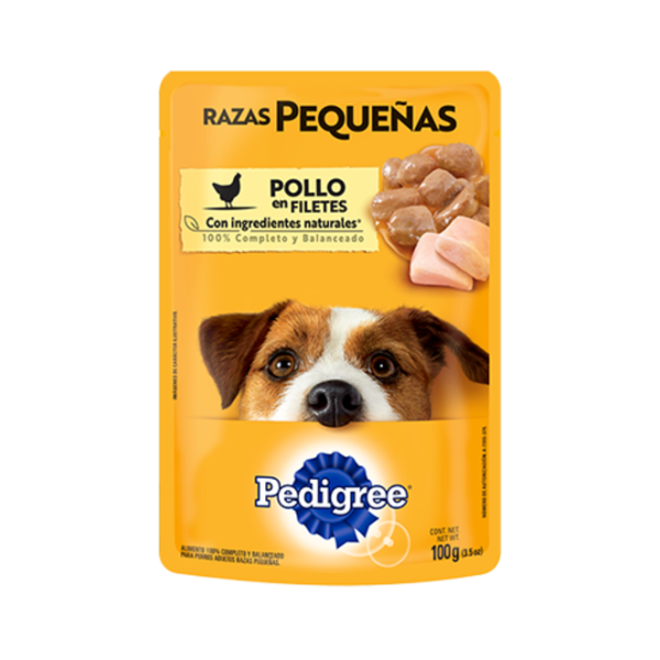 PEDIGREE POUCH ADULTO RAZA PEQUEÑA POLLO 100GR.