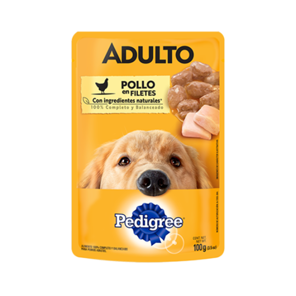 PEDIGREE POUCH ADULTO RAZA MEDIANA GRANDE POLLO EN SALSA