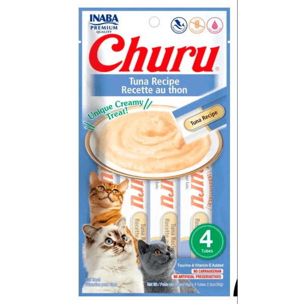 CHURU GATO SNACK ATUN SKIN COAT 56G AZUL