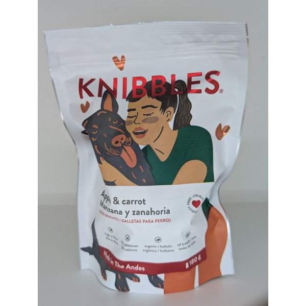 GALLETAS KNIBBLES MANZANA Y ZANAHORIA 180GR. ROJA
