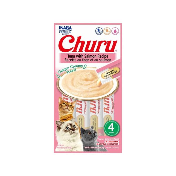 CHURU GATO SNACK ATUN Y SALMON 56G ROSADO