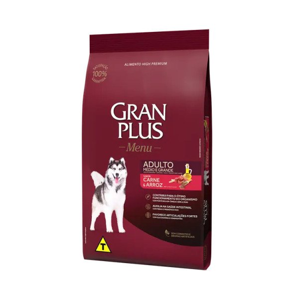 GRAN PLUS MENU PERRO ADULTO RAZA MEDIANA GRANDE CARNE Y ARROZ