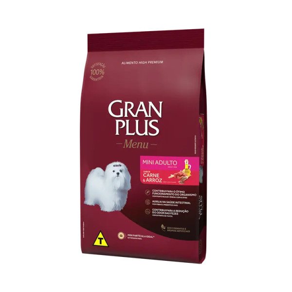 GRAN PLUS MENU PERRO ADULTO RAZA PEQUEÑA CARNE Y ARROZ