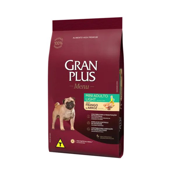 GRAN PLUS MENU PERRO ADULTO MINI LIGHT POLLO Y ARROZ