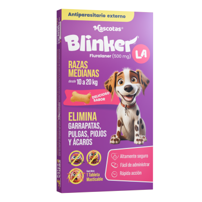 BLINKER LA RAZA MEDIANA DE 10 A 20 KG 500MG/Mundo Mágico de la Mascota