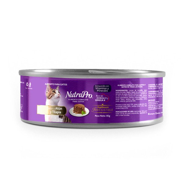 NUTRAPRO GATO LATA ATUN Y TILAPIA 0.85 GR