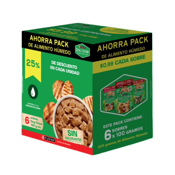DOG CHOW POUCH MULTIPACK 6 UNIDADES