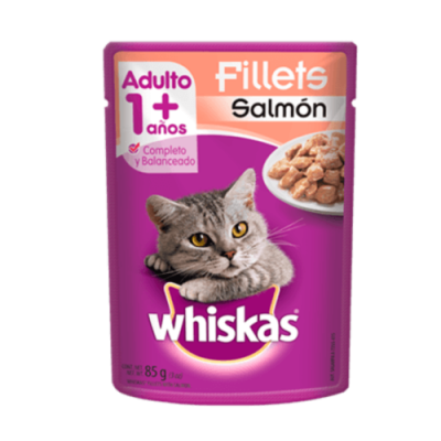 WHISKAS POUCH ADULTO SALMON 85GR.