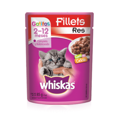 WHISKAS POUCH GATITOS CARNE 85GR.