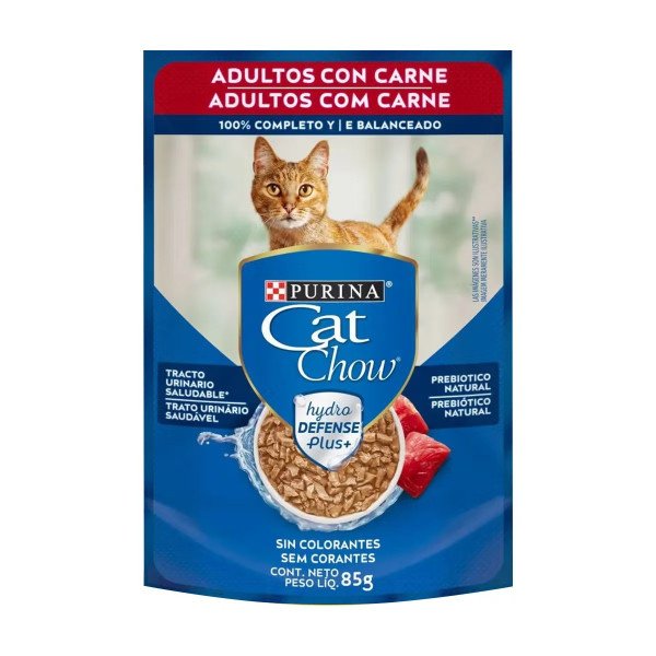 CAT CHOW POUCH CARNE GATO ADULTO 0.85GR
